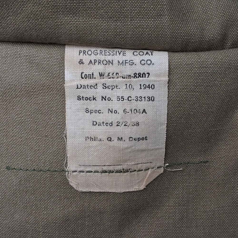 True Vintage 1940 WWII US Army M1938 Mackinaw Jeep Coat With Belt Wool Lined - Picture 4 of 16